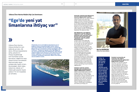 “Ege’de yeni yat limanlarına ihtiyaç var”